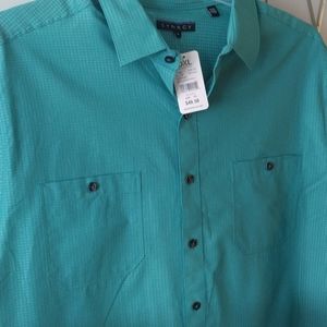 Synergy men's short sleeve waffle green XL 100 percent cotton Nwt